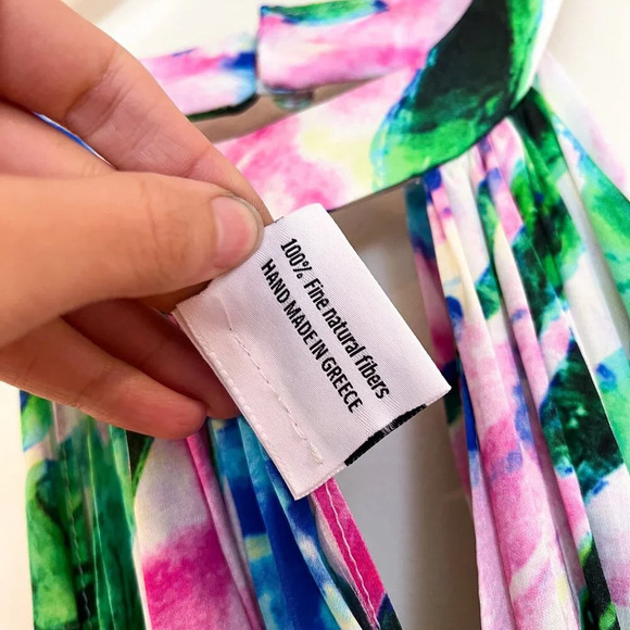 SEA Through Tie Dye Lightweight Belted Halter Beach Cover Up Maxi Dress OS - Picture 3 of 9